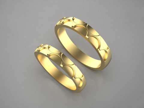Couple wedding band ring -1 Modello di stampa 3D
