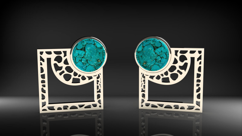 A100-58-earring 3Dプリントモデル .c4d .max .obj .3ds .fbx .stl .blend