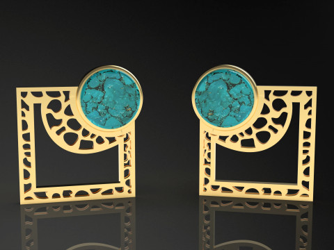 A100-58-earring 3Dプリントモデル