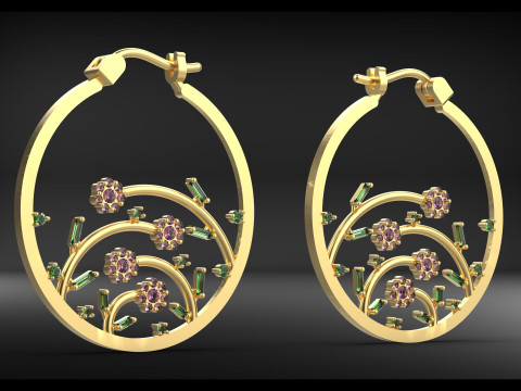 A100-77-earring 3D Print Model