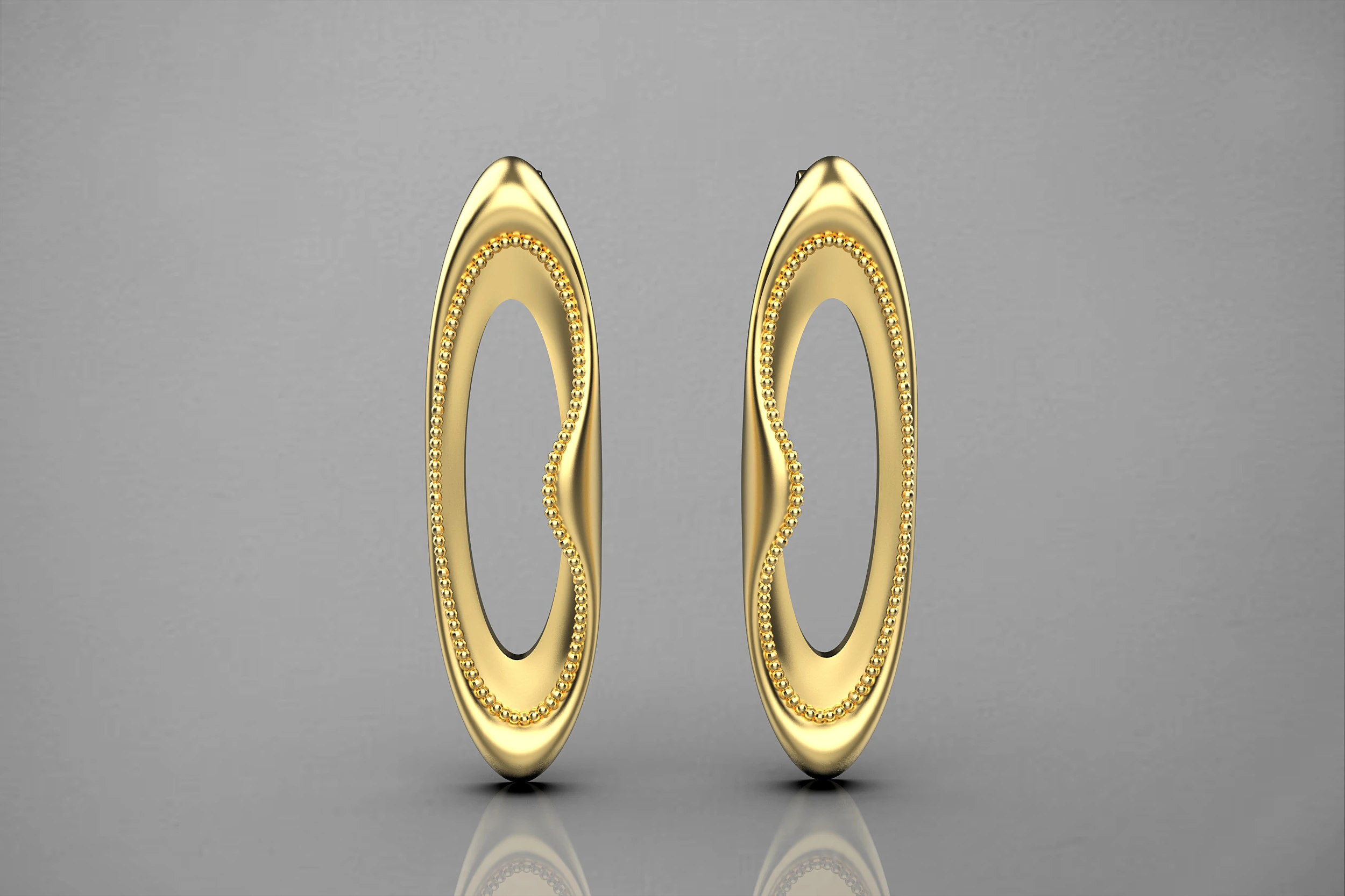 A100-94-Whimsical Waves earrings- 3D Print Model .c4d .max .obj .3ds .fbx .stl .blend