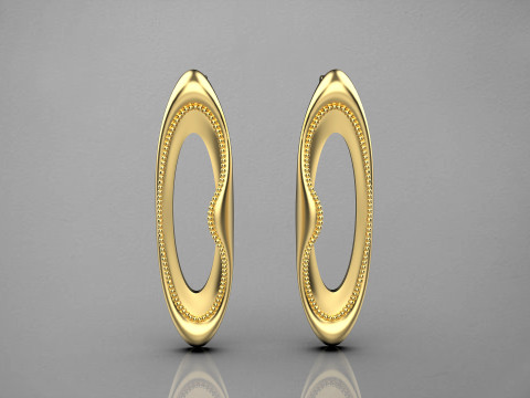 A100-94-Whimsical Waves earrings- Modelo de impresión 3D