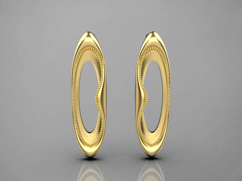 A100-94-Grillige golven oorbellen- 3D printmodel