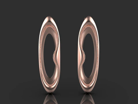 A100-94-Whimsical Waves earrings- 3D Print Model