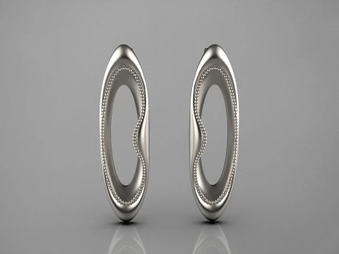 A100-94-Whimsical Waves earrings- 3D Print Model