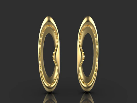A100-94-Whimsical Waves earrings- 3D Print Model