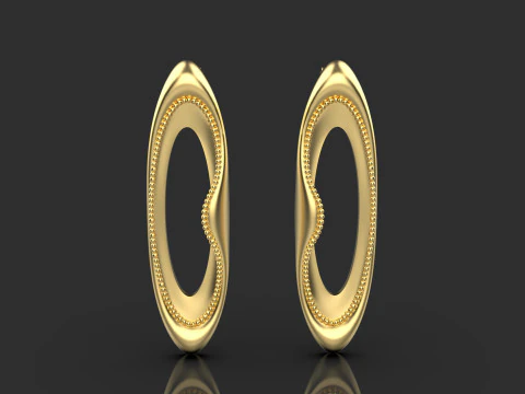 A100-94-Whimsical Waves earrings- 3D Print Model