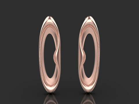A100-94-Whimsical Waves earrings- 3D Print Model
