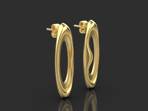 A100-94-Whimsical Waves earrings- 3D-Druckmodell