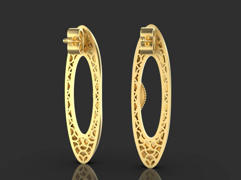 A100-94-Whimsical Waves earrings- 3D Print Model