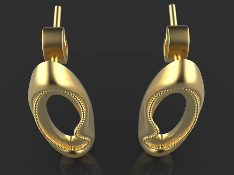 A100-94-Whimsical Waves earrings- 3D Print Model