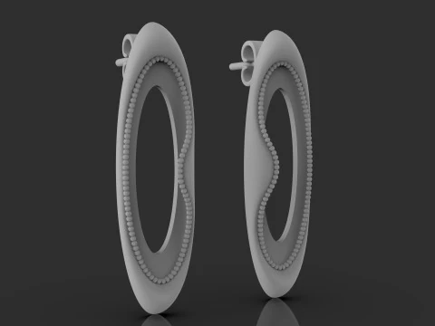A100-94-Whimsical Waves earrings- 3D Print Model