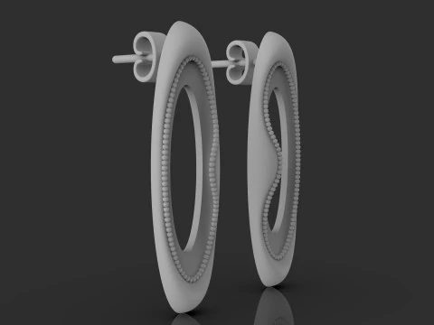 A100-94-Whimsical Waves earrings- 3D Print Model