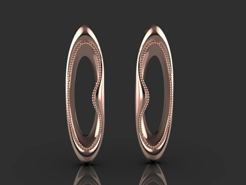 A100-94-Whimsical Waves earrings- 3D Print Model