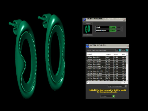 A100-94-Whimsical Waves earrings- 3D Print Model