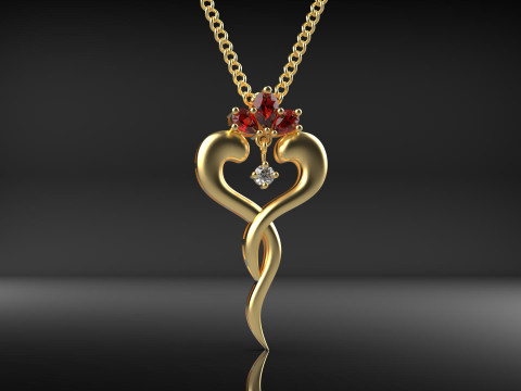 Eternal Love Pendant-a100-95 Model do druku 3D