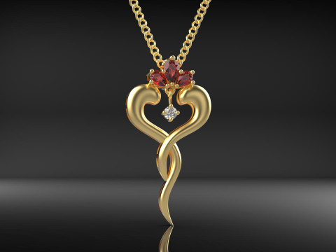 Eternal Love Pendant-a100-95 Model do druku 3D