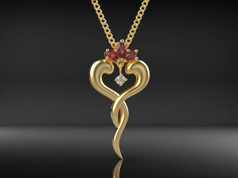 Eternal Love Pendant-a100-95 3D Print Model