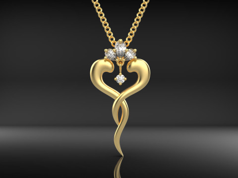 Eternal Love Pendant-a100-95 Model do druku 3D