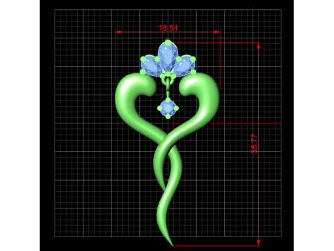 Eternal Love Pendant-a100-95 Model do druku 3D