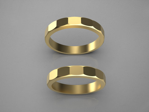 Couple wedding band ring -2 Modelo de Impressão 3D