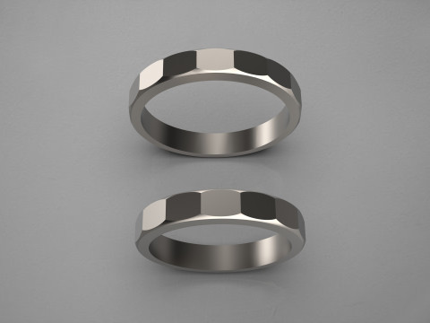 Couple wedding band ring -2 Modelo de Impressão 3D