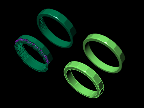 Couple wedding band ring -2 Modelo de Impressão 3D