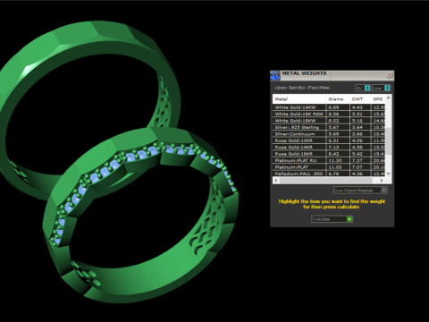 Couple wedding band ring -2 Modelo de Impressão 3D