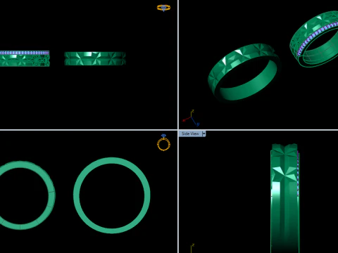 Couple wedding band ring -3 3D Print Model