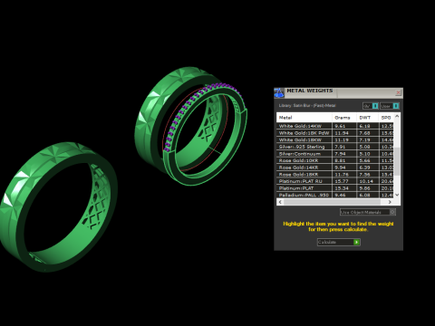 Couple wedding band ring -3 3D Druckmodell