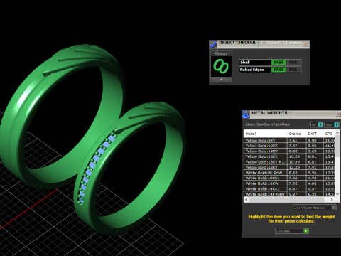 Couple wedding band ring -4 3D Print Model