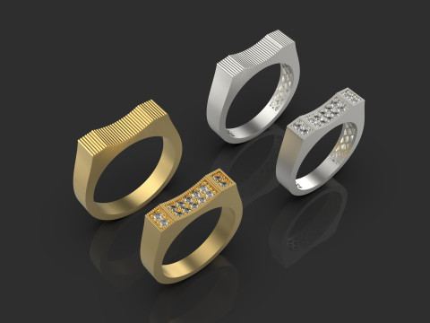 Couple wedding band ring -5 3D 打印模型
