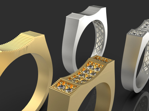 Couple wedding band ring -5 3D 打印模型