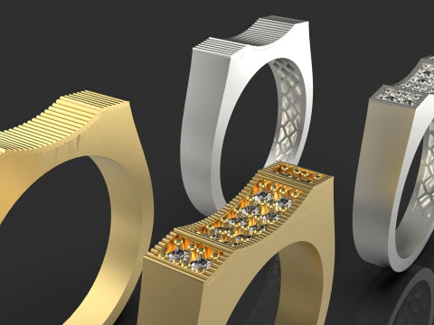 Couple wedding band ring -5 3D Print Model