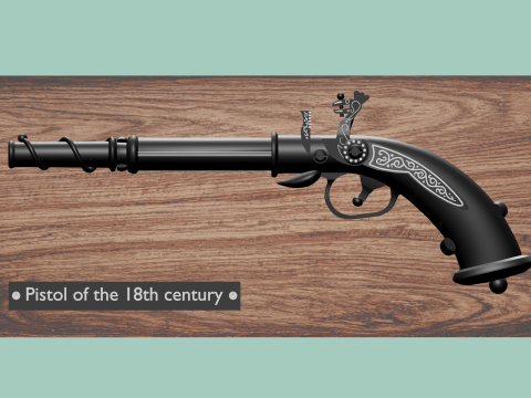 Pistol of the 18th century 3D Model