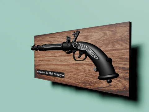 Pistola del XVIII secolo Modello 3D