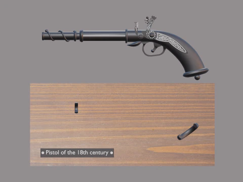 Pistola del XVIII secolo Modello 3D