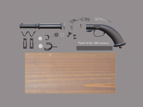Pistol of the 18th century 3Dモデル