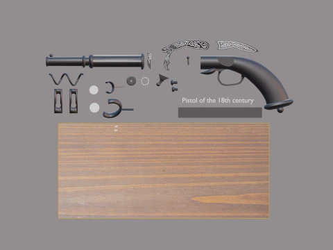 Pistola del XVIII secolo Modello 3D