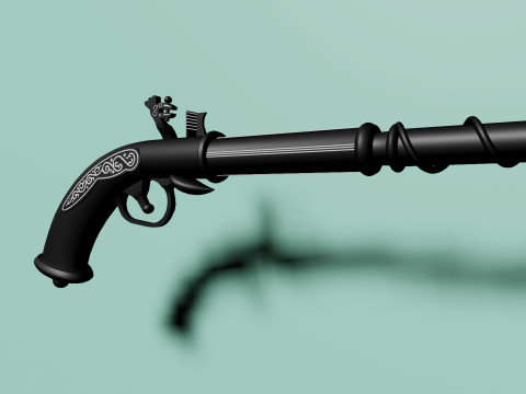 Pistol of the 18th century 3Dモデル