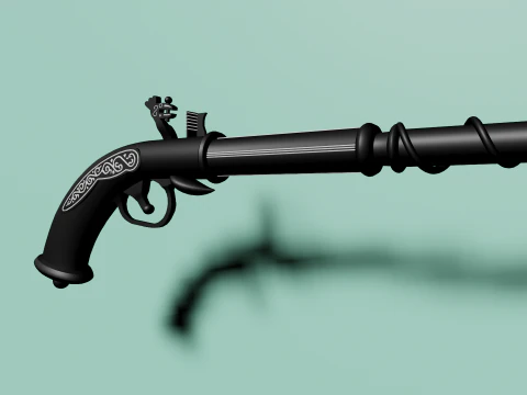 Pistola del XVIII secolo Modello 3D