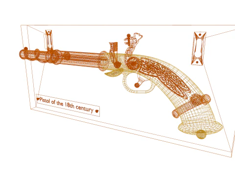 Pistola del XVIII secolo Modello 3D