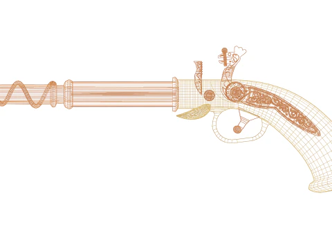 Pistola del XVIII secolo Modello 3D