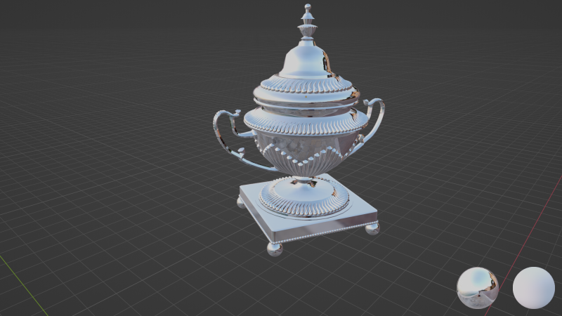Silver sugar bowl with patterns 3Dモデル .c4d .max .obj .3ds .fbx .stl .blend 