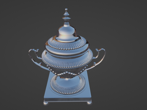 Silver sugar bowl with patterns 3Dモデル