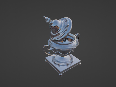 Silver sugar bowl with patterns 3Dモデル
