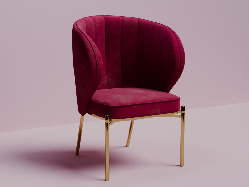 Armchair 3D Model .c4d .max .obj .3ds .fbx .stl .blend 