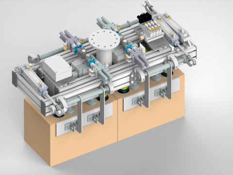 Robot gripper designed for handling bags cartons 3D 모델