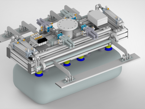 Robot gripper designed for handling bags cartons 3D Model