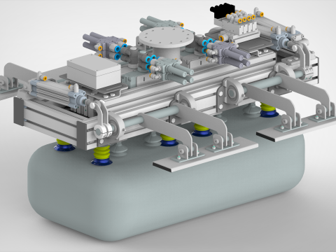 Robot gripper designed for handling bags cartons 3D Model